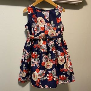 Pippa & Julie Navy Floral Dress Girls (Size 6)